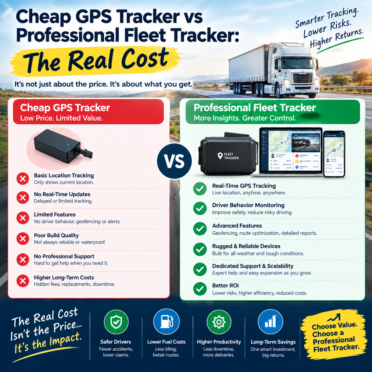 You are currently viewing Cheap GPS Tracker vs Professional Fleet Tracker: The Real Cost