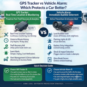 Read more about the article GPS Tracker vs Vehicle Alarm: Which Protects a Car Better?