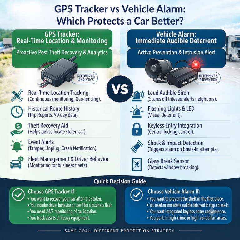 Read more about the article GPS Tracker vs Vehicle Alarm: Which Protects a Car Better?