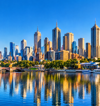 Melbourne Skyline Reflected on the Yarra